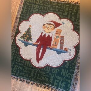 Elf On the Shelf Throw Tapestry Blanket 48” x 60” NWOT
